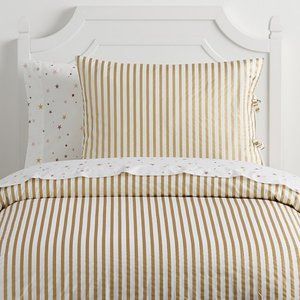 Pottery Barn Metallic Gold Striped Sheets - 2 sets